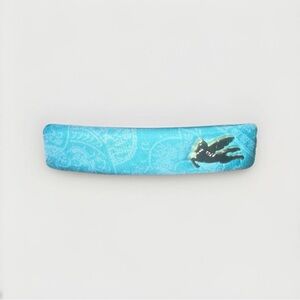 Etro Blue Paisley Hair Clip with Pegasus Design